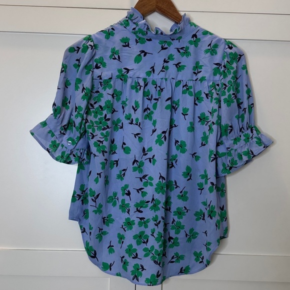 Ann Taylor Lavender and Emerald Floral Blouse - Picture 9 of 11